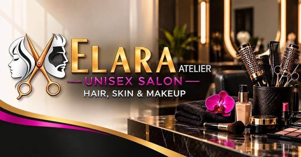 Luxury styling banner at Elara Atelier Unisex Salon Vile Parle East